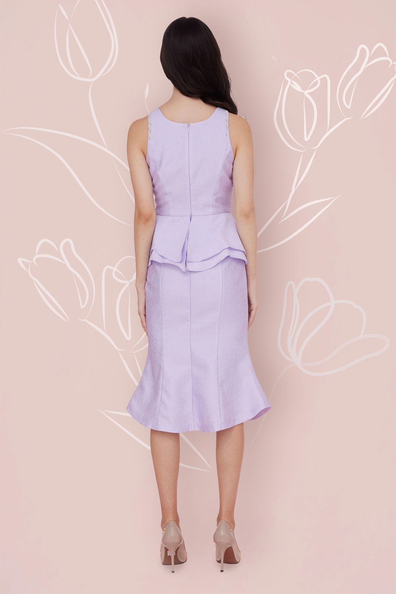 FREDERIKA PURPLE JACQUARD DRESS