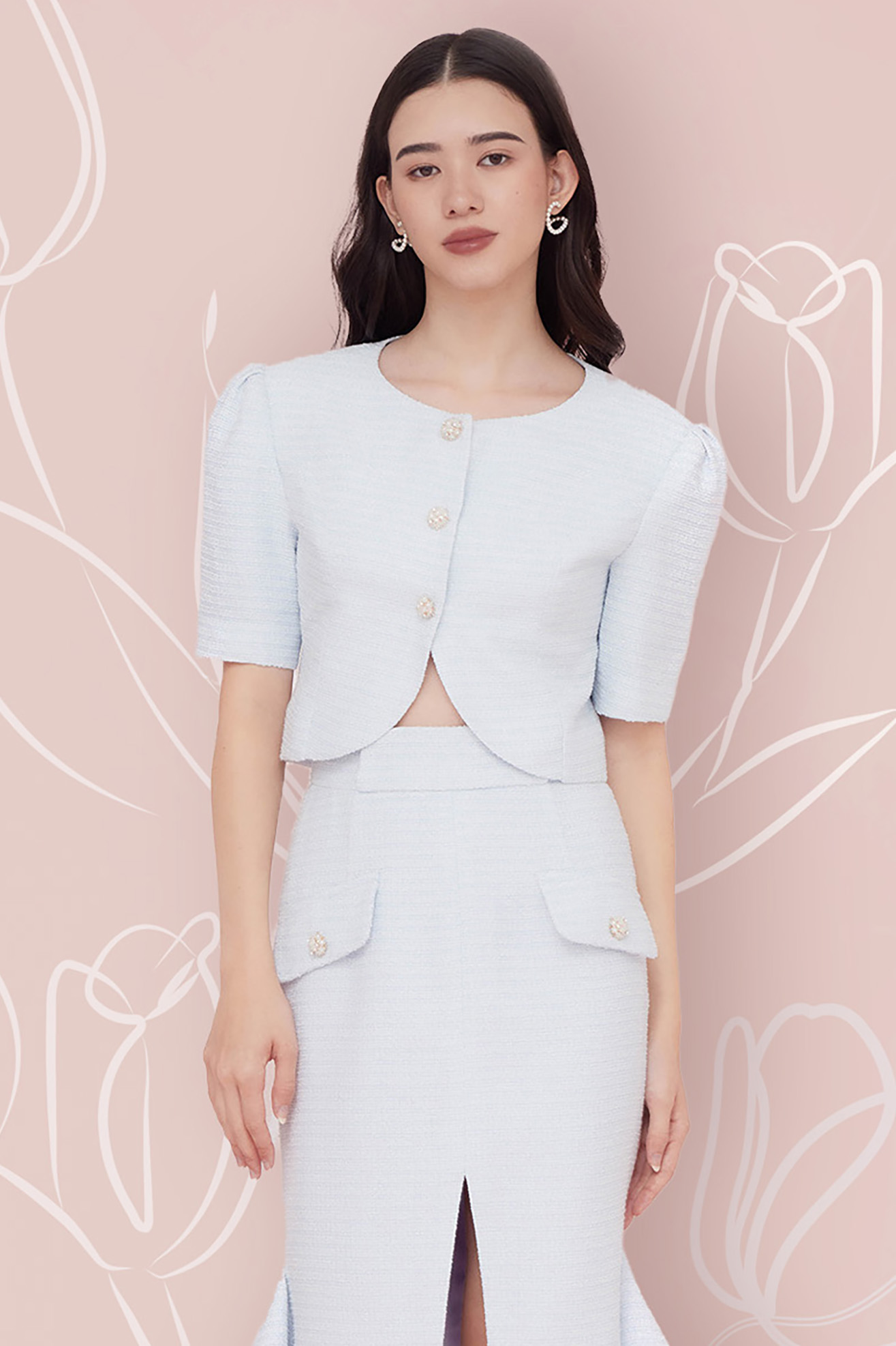 FABIOLA BLUE TWEED JACKET