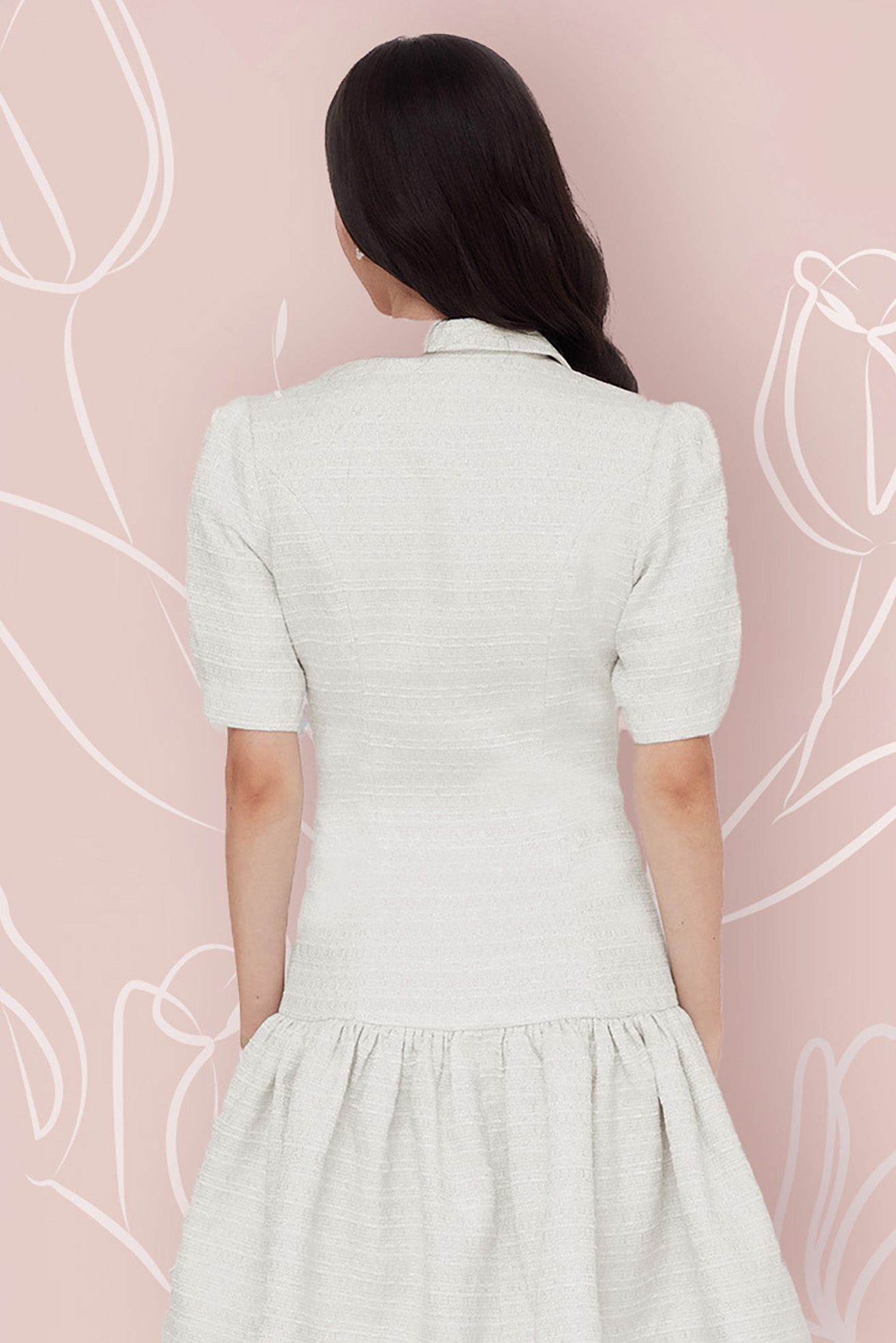 FREIDA WHITE TWEED DRESS