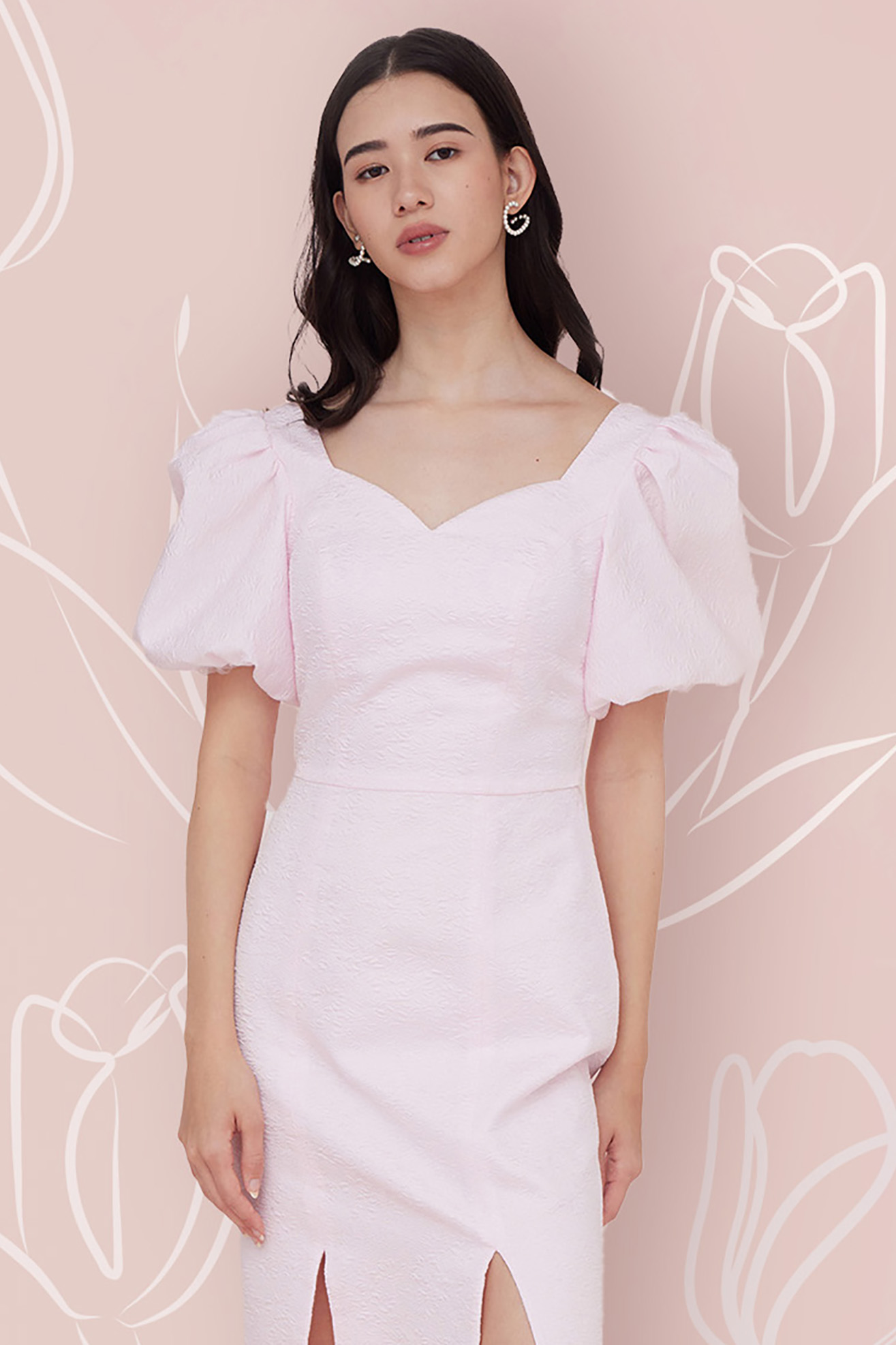 FLORINA PINK JACQUARD DRESS