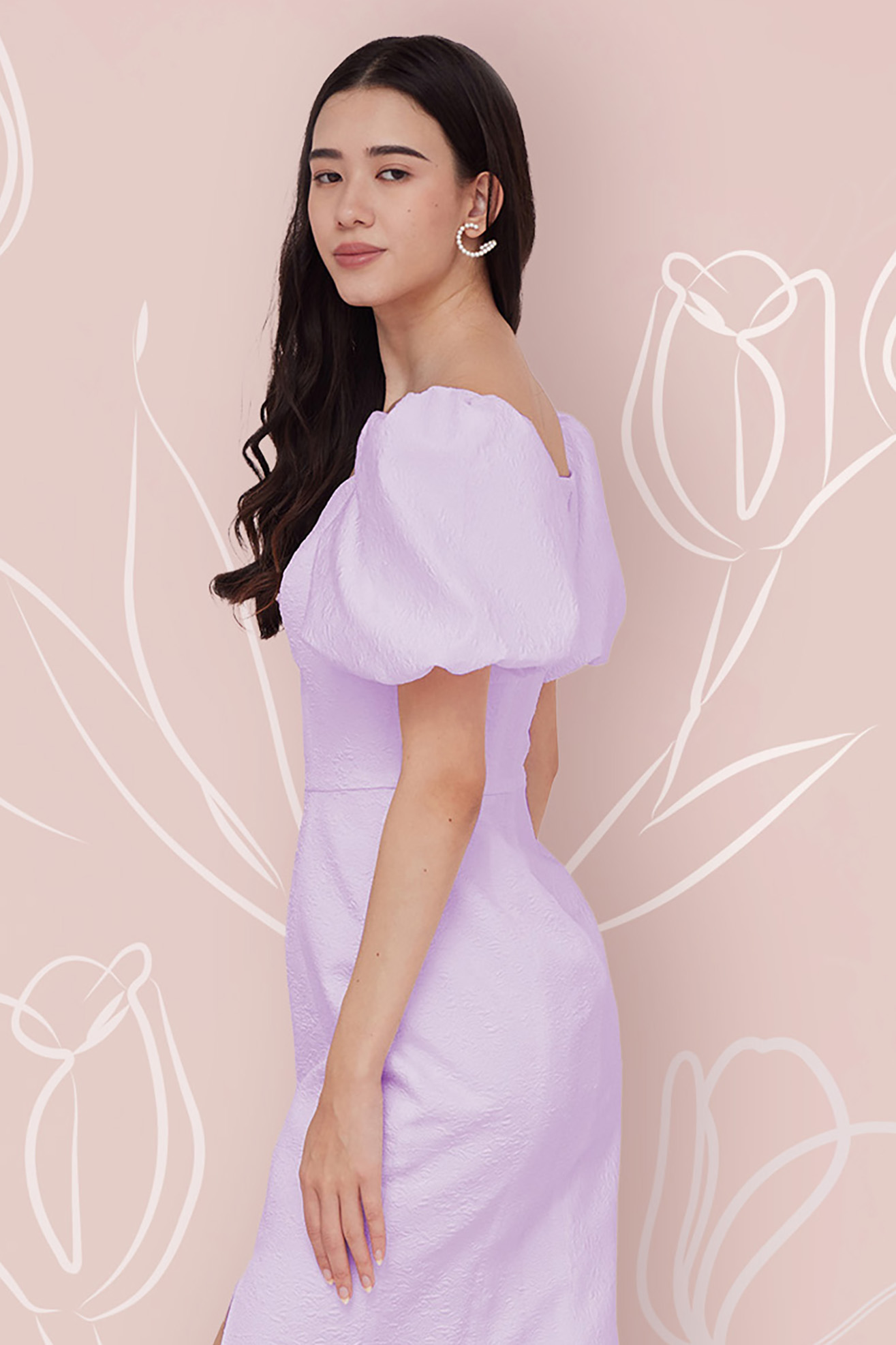 FLORINA PURPLE JACQUARD DRESS