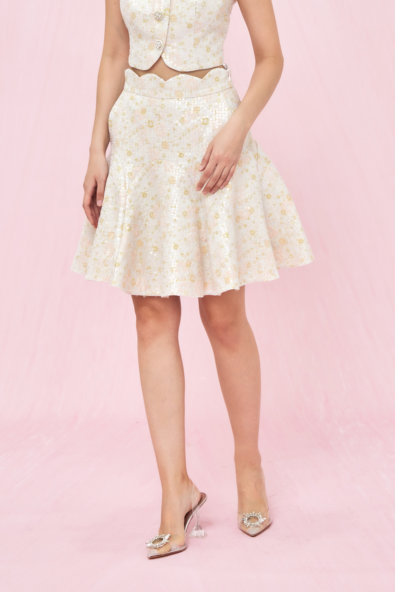 Lollita Flare Jacquard Skirt