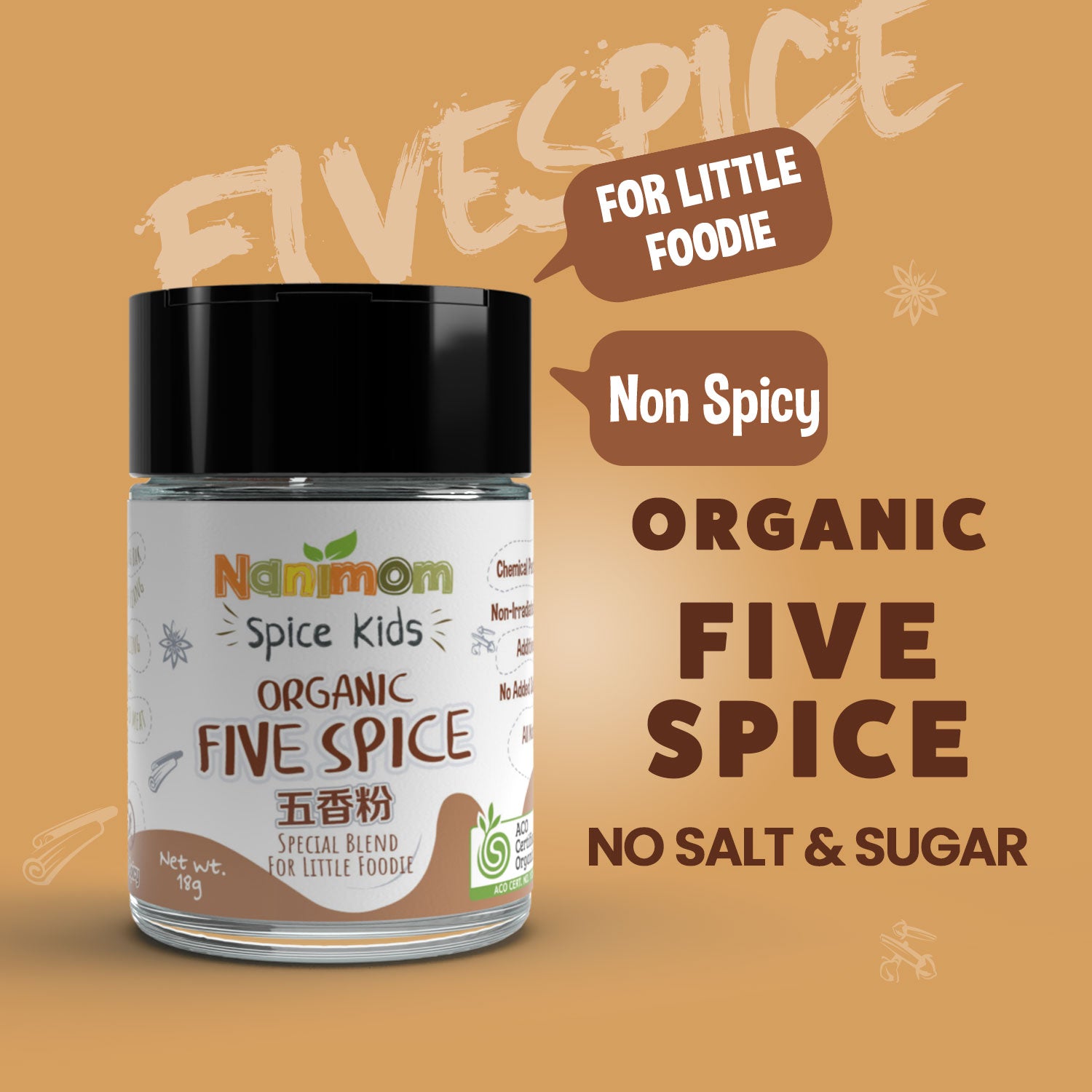 Spice Kids Organic Five Spice Spices & Herbs Blend