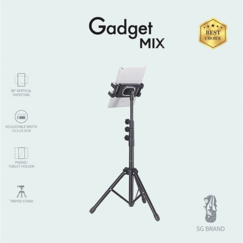 DIGINUT SD-450 Extendable Tripod Stand With Phone/Tablet Holder/Selfie Stick/Live Streaming