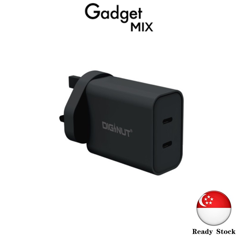 DIGINUT - S-TR-155BB 2 Type-C Charge/ 40W Super Fast Charge Plug/ PD Charger