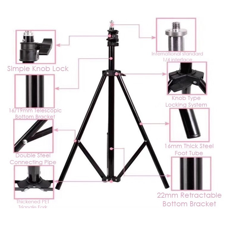 DIGINUT Universal 22m Extendable Retractable Stand/Telescopic Bracket/Universal Compatible/Ring Light/Tik Tok
