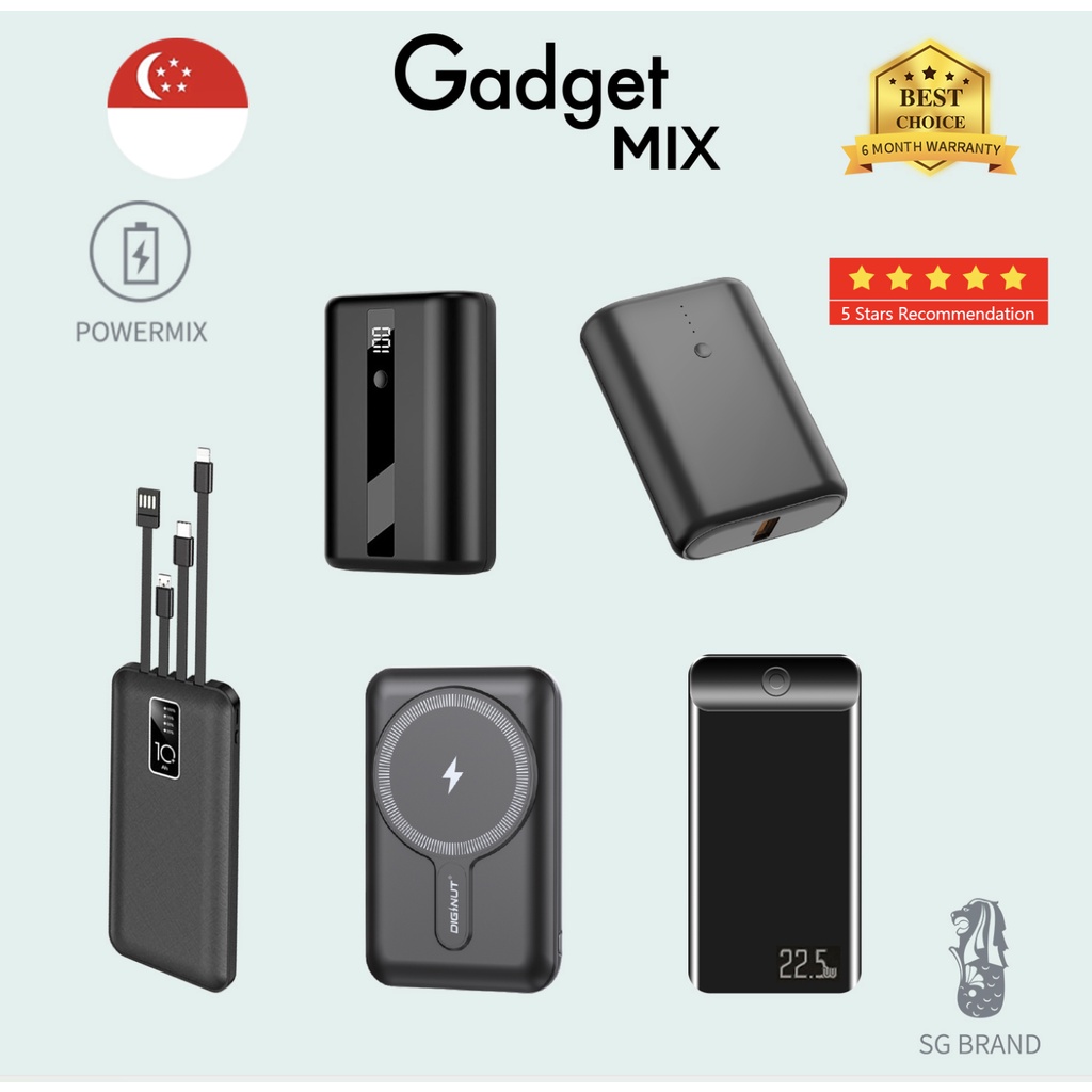 Gadget MIX DIGINUT Power bank Collection/Mini/Portable/Fast Charging/Build-in Cable/Flight Approval/PD Power bank