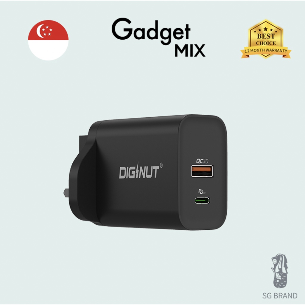 DIGINUT - A2009-02 PD+QC 30W Wall Charger/ Fast Charging/ Power Delivery