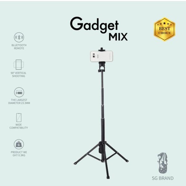 DIGINUT -SD-118 2IN1 Portable Selfie Monopod&Tripod Stick/Bluetooth Remote Controller/Phone&Camera/52mm-102mm