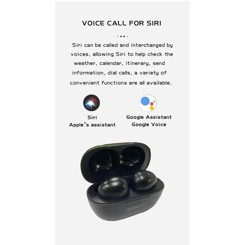 DIGINUT T-11 TWS Bluetooth Earphone 5.0/ Smart Touch Sport Headset/ IPX7 Waterproof