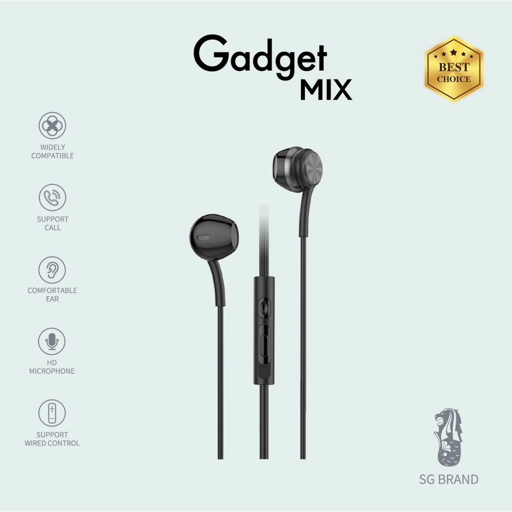 DIGINUT - E-18 3.5mm In-Ear Earphones Grey/ Phone Calling And Music Function