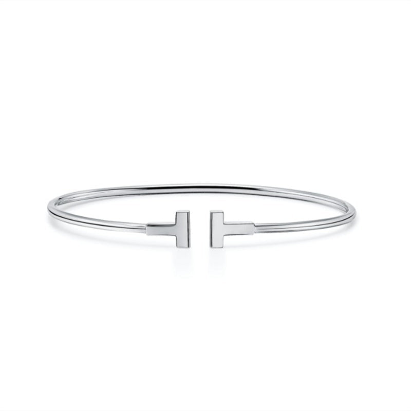 Tiffany & Co.】ナロー ワイヤー ブレスレット 18K ホワイトゴールド