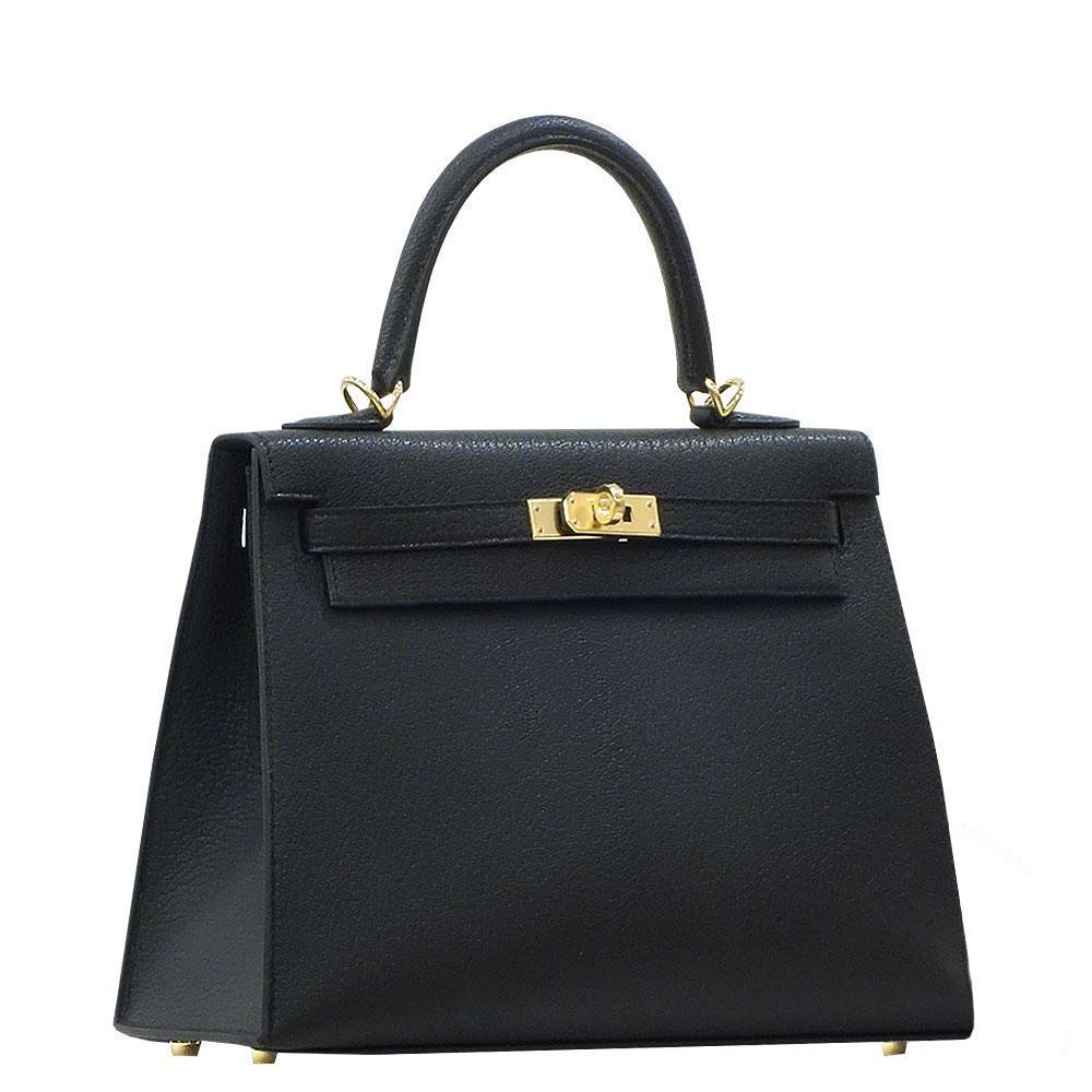 【HERMES】エルメス ケリー 25cm シェーブル ゴールド金具