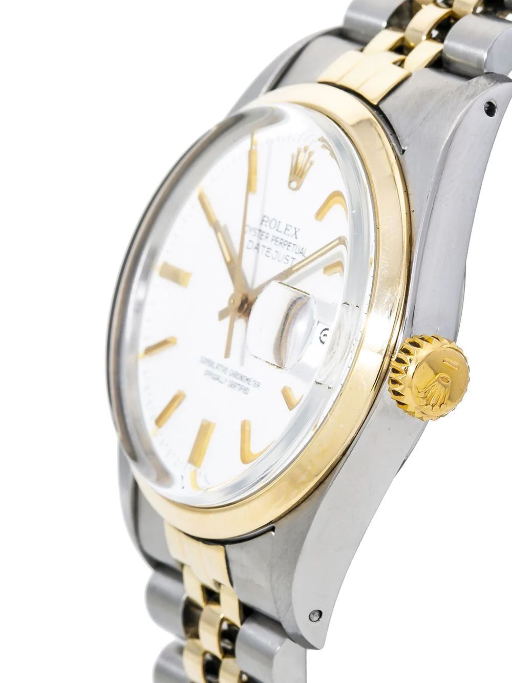 Rolex Datejust 16003 Vintage Rare White Men's Automatic Watch Two Tone 36MM