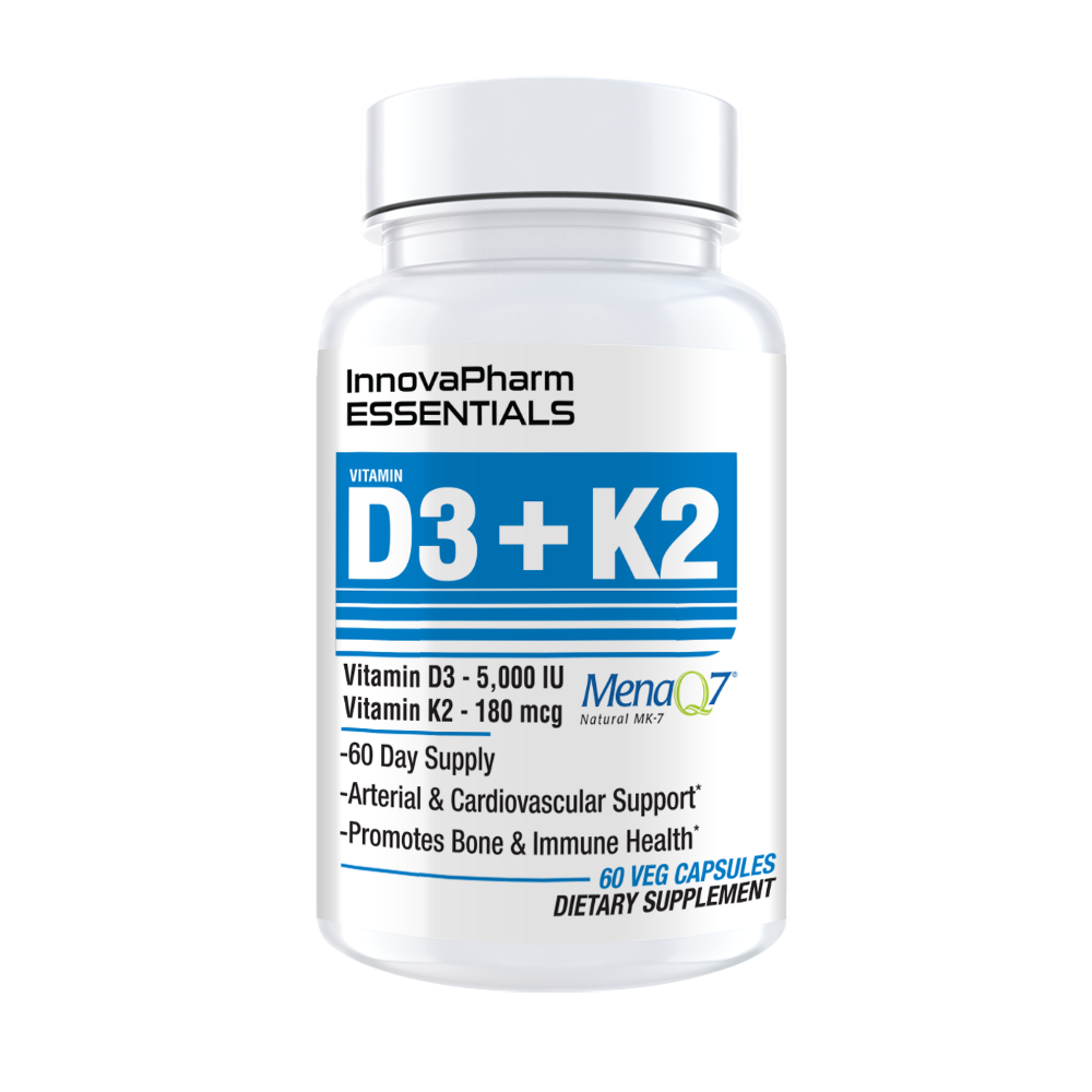 InnovaPharm VITAMIN D3 + K2  MAXIMUM STRENGTH (60 Capsules)-The Supplement Haven