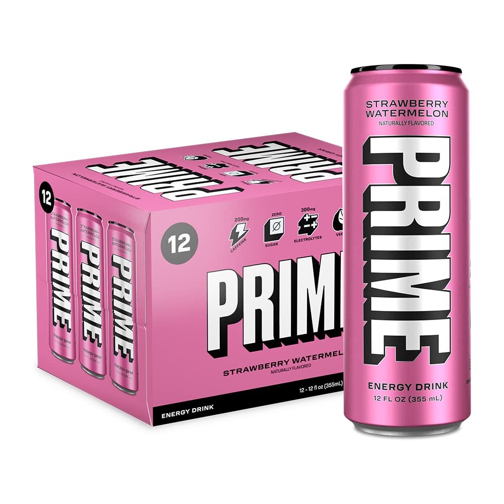 Prime Energy Drink Naturally Flavored, 200mg Caffeine, Zero Sugar, 300mg Electrolytes, Vegan, 12 Fl Oz per Can (Pack of 12)-The Supplement Haven