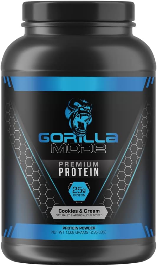 Gorilla Mode Premium Whey Protein - 25 Grams of Whey Protein Isolate & Concentrate/Recover and Build Muscle (30 Servings)-The Supplement Haven