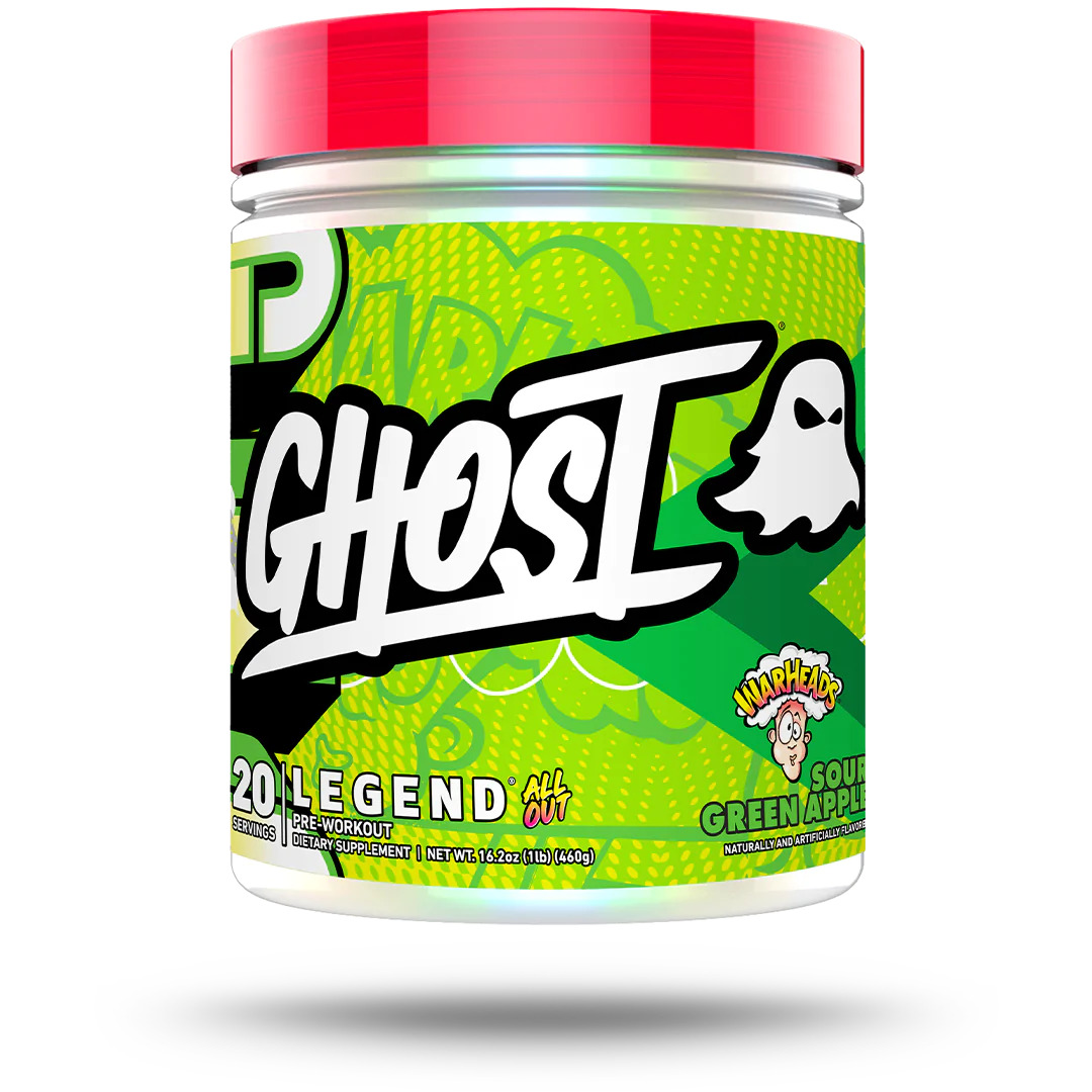 GHOST LEGEND ALL OUT X WARHEADS SOUR GREEN APPLE (HIGH STIM LOADED PRE WORKOUT)-The Supplement Haven