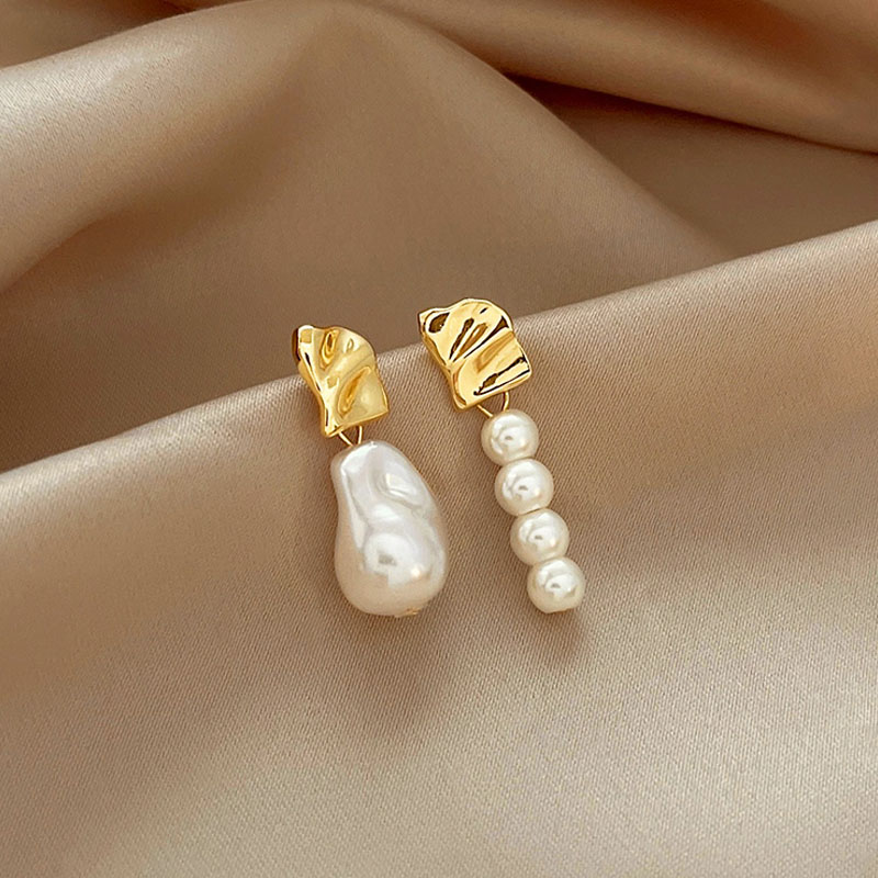 【S925銀/巴洛克珍珠】法式輕奢不對稱珍珠耳環