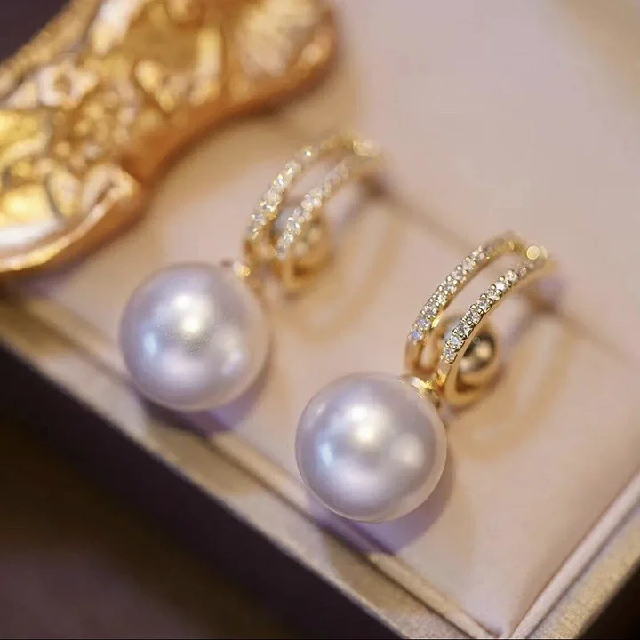 S925純銀 | 滿鑲鑽珍珠耳環（一款三戴）