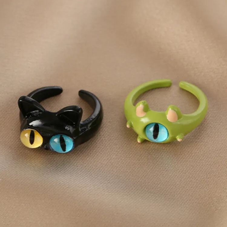 [Copy]【S925純銀】黑色貓咪戒指 靈動可愛 適合53mm手圍