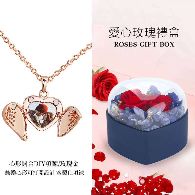 訂製款｜個性客製化創意照片 鑲鑽心形可打開設計項錬-FANYIACC