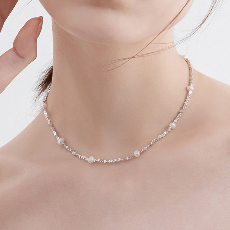 淡水珍珠碎銀子項錬-FANYIACC