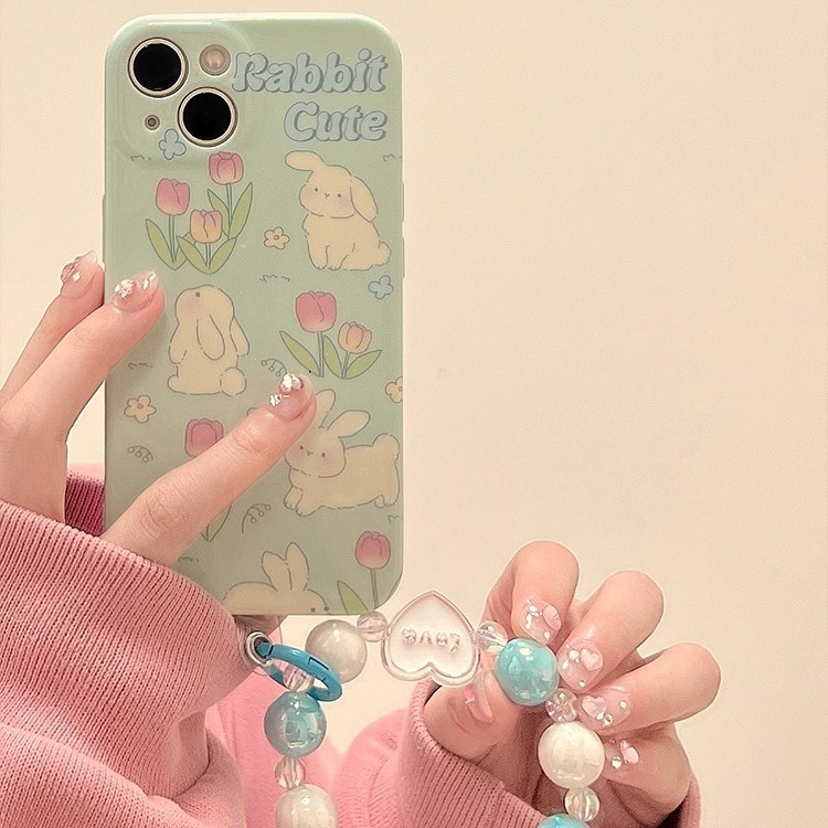 韓風ins小清新花朵兔子iPhone手機保護殼-FANYIACC