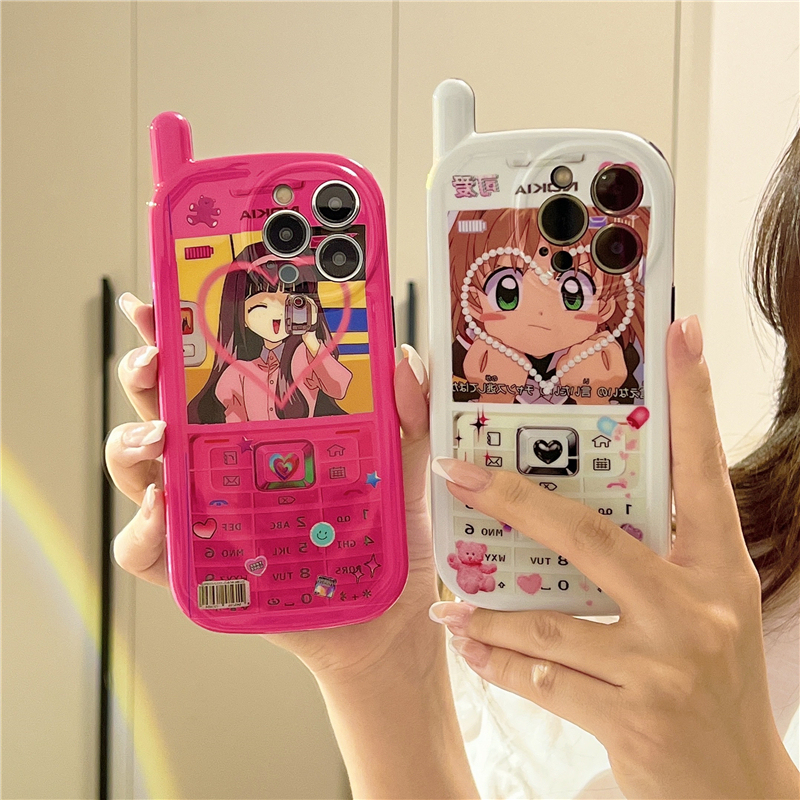 可愛卡通美少女大哥大手機保護殼