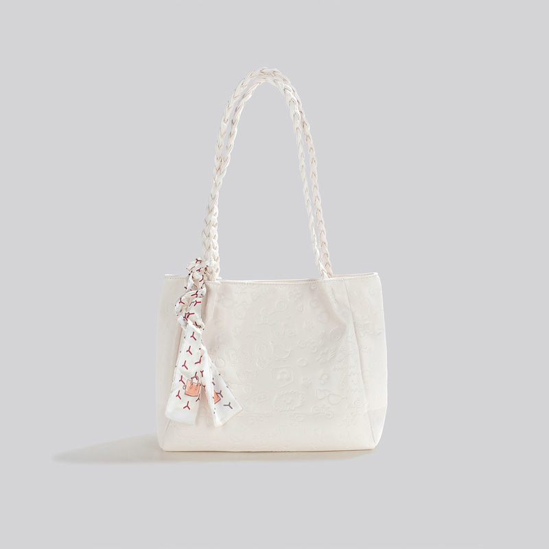 大容量通勤托特包 高級感大包  白色