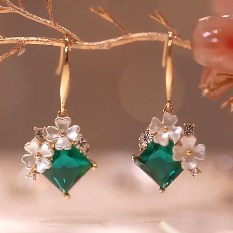 小清新綠水晶耳環-FANYIACC