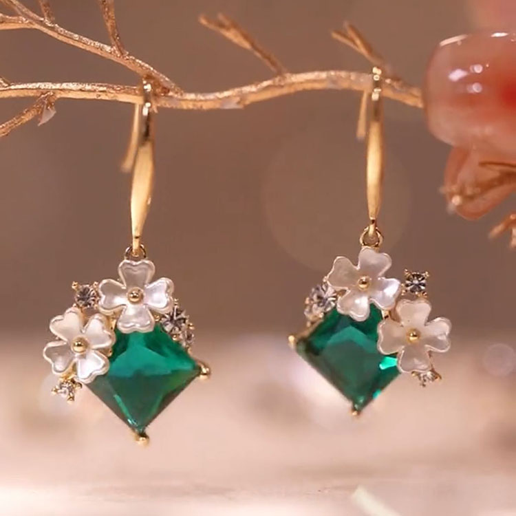 小清新綠水晶耳環-FANYIACC