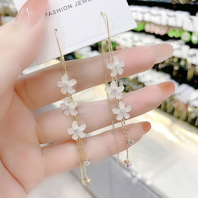 五辦花朵流蘇耳環-FANYIACC