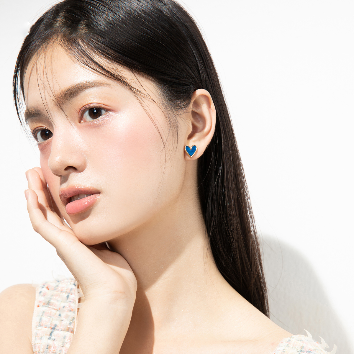 愛心夾式耳環