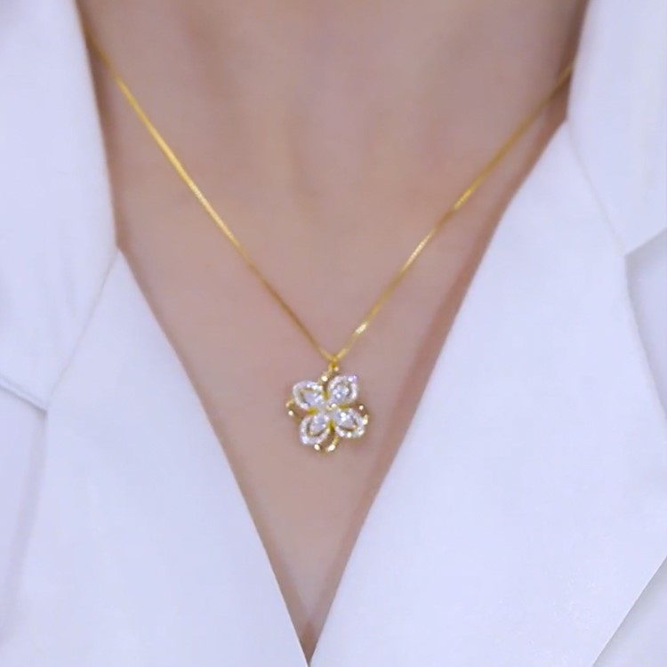 幸運旋轉四瓣花項錬-FANYIACC