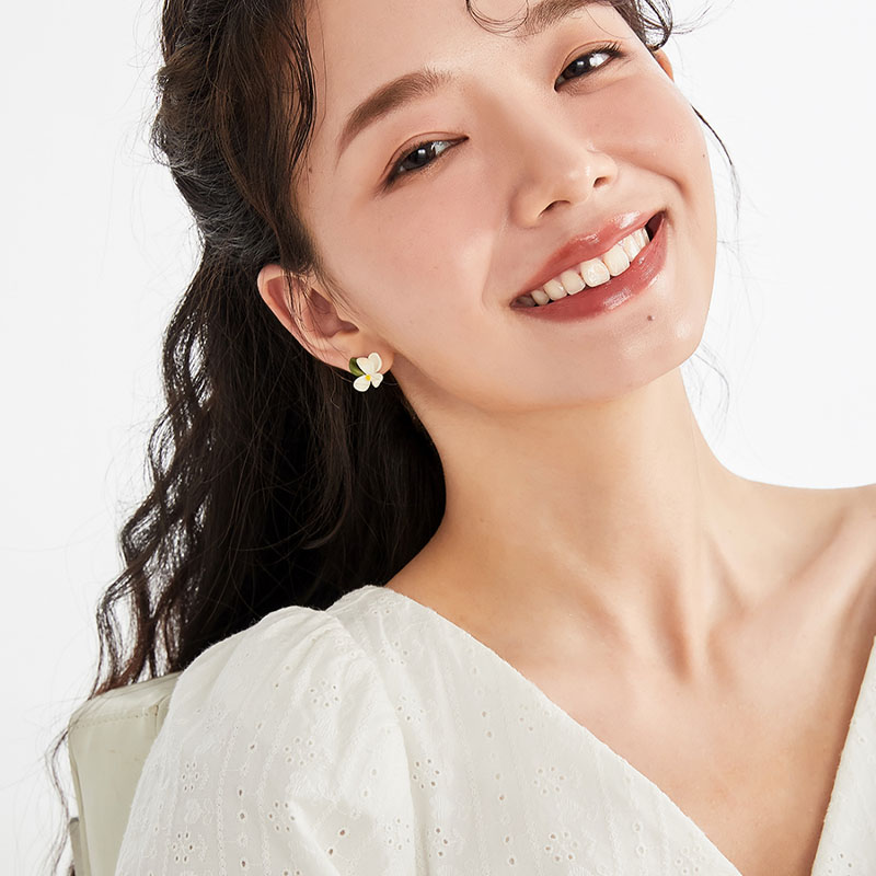 森系甜美梔子花耳環-FANYIACC