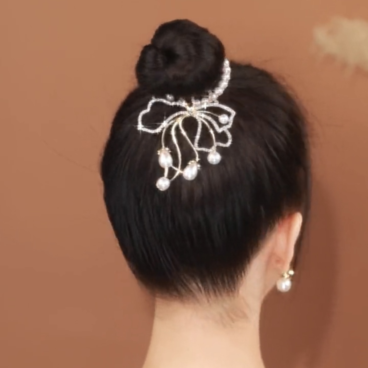 氣質丸子頭蝴蝶結髮夾-FANYIACC