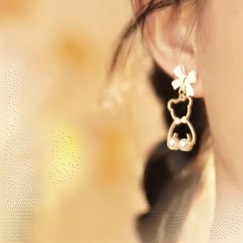 可愛卡通鏤空小熊耳環-FANYIACC