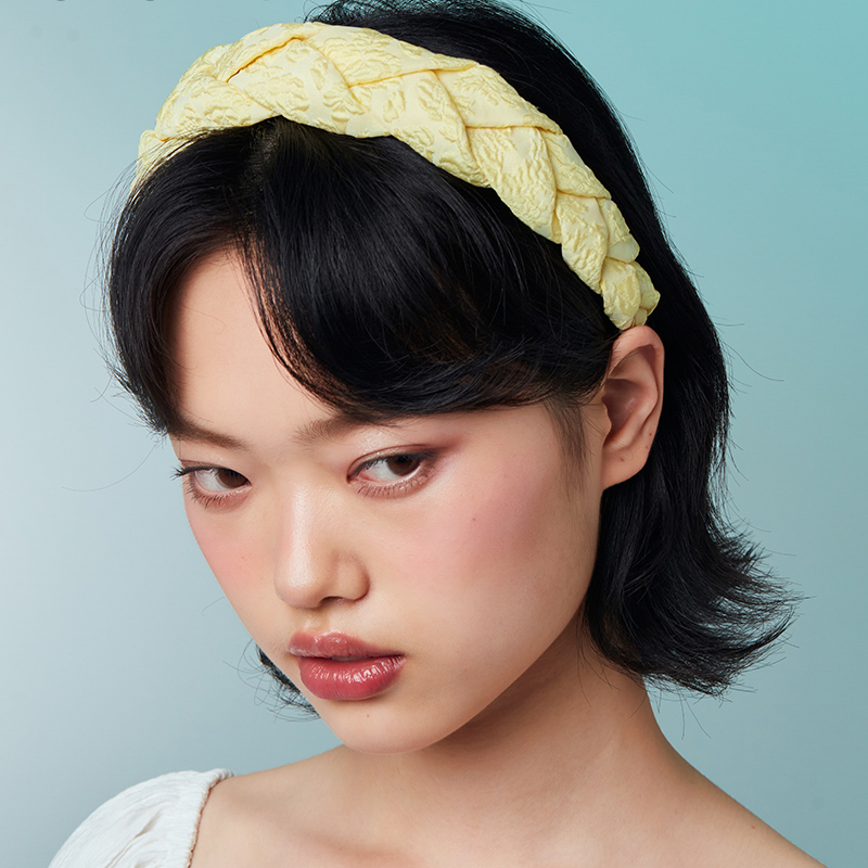 清新印花刺繡麻花髮箍-FANYIACC