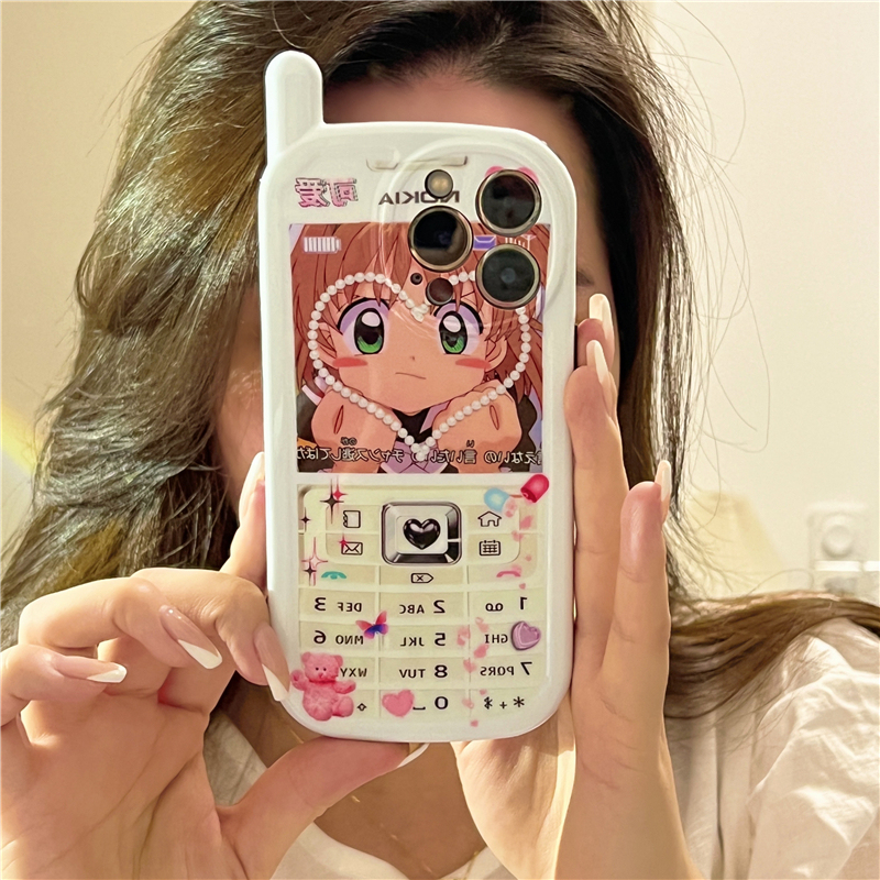 可愛卡通美少女大哥大手機保護殼