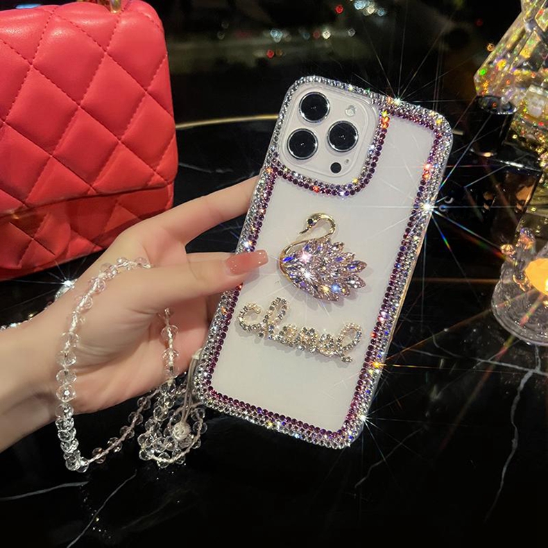 天鵝水鑽防摔手機保護殼-FANYIACC