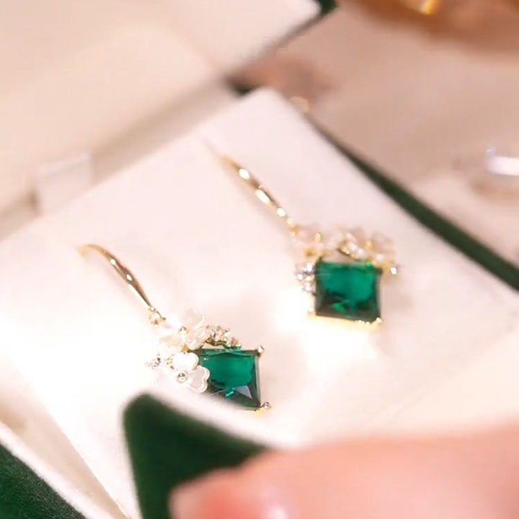 小清新綠水晶耳環-FANYIACC