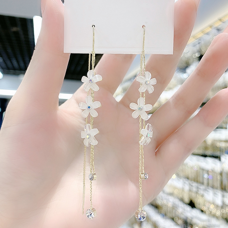 五辦花朵流蘇耳環-FANYIACC