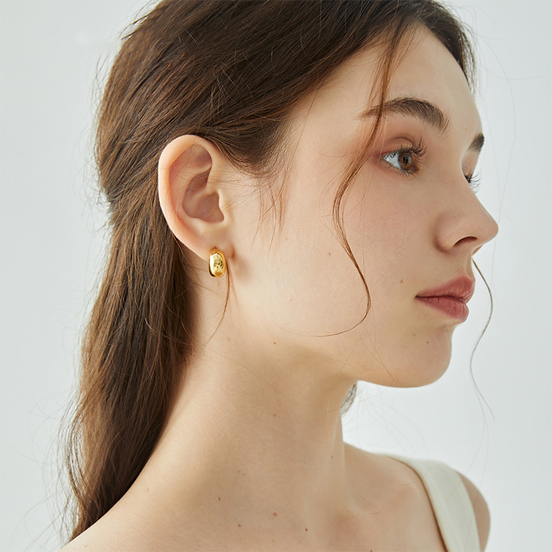 金色豆豆耳扣耳環-FANYIACC