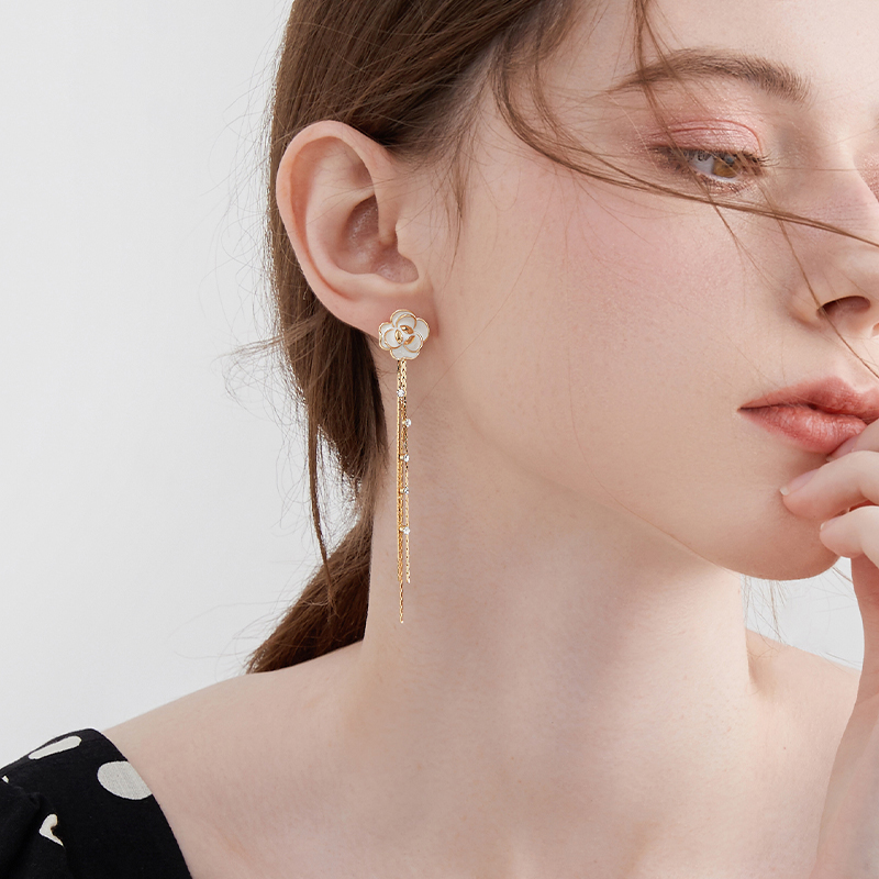 花朵流蘇耳環-FANYIACC