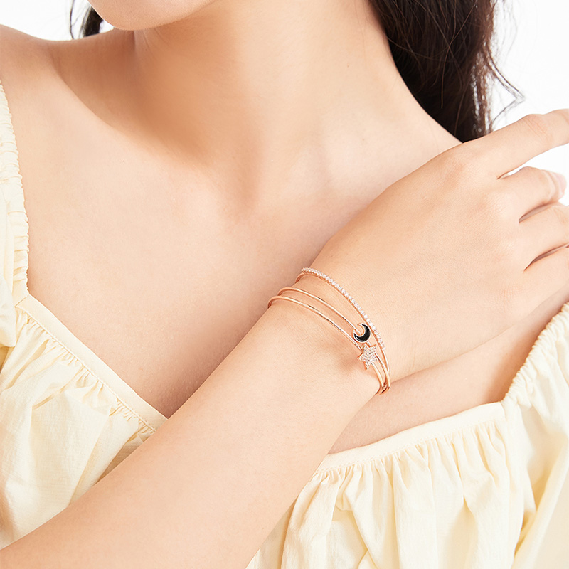 星月玫瑰金手環•三件組-FANYIACC