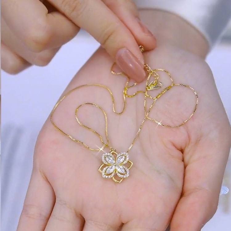 幸運旋轉四瓣花項錬-FANYIACC
