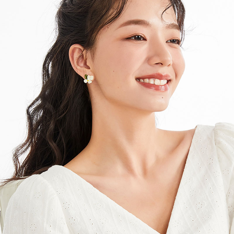 森系甜美梔子花耳環-FANYIACC