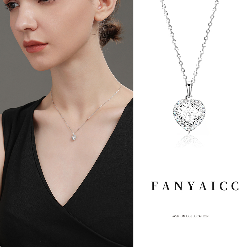 925純銀滿鑽愛心項錬-FANYIACC