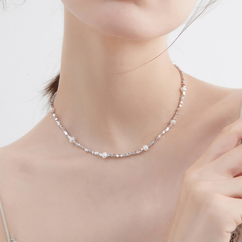 淡水珍珠碎銀子項錬-FANYIACC